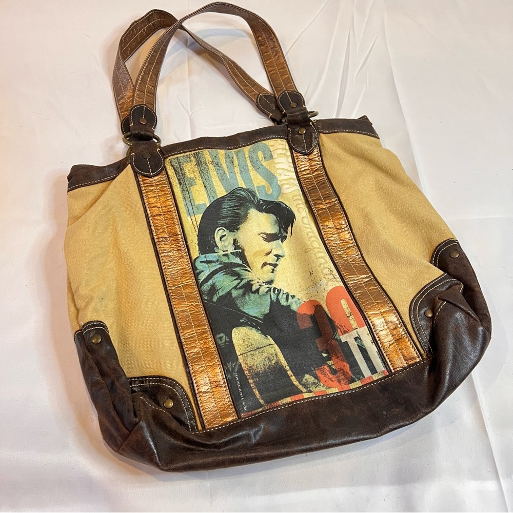 Y2K | Elvis graphic print boho style large tote bag - Picture 2 of 10